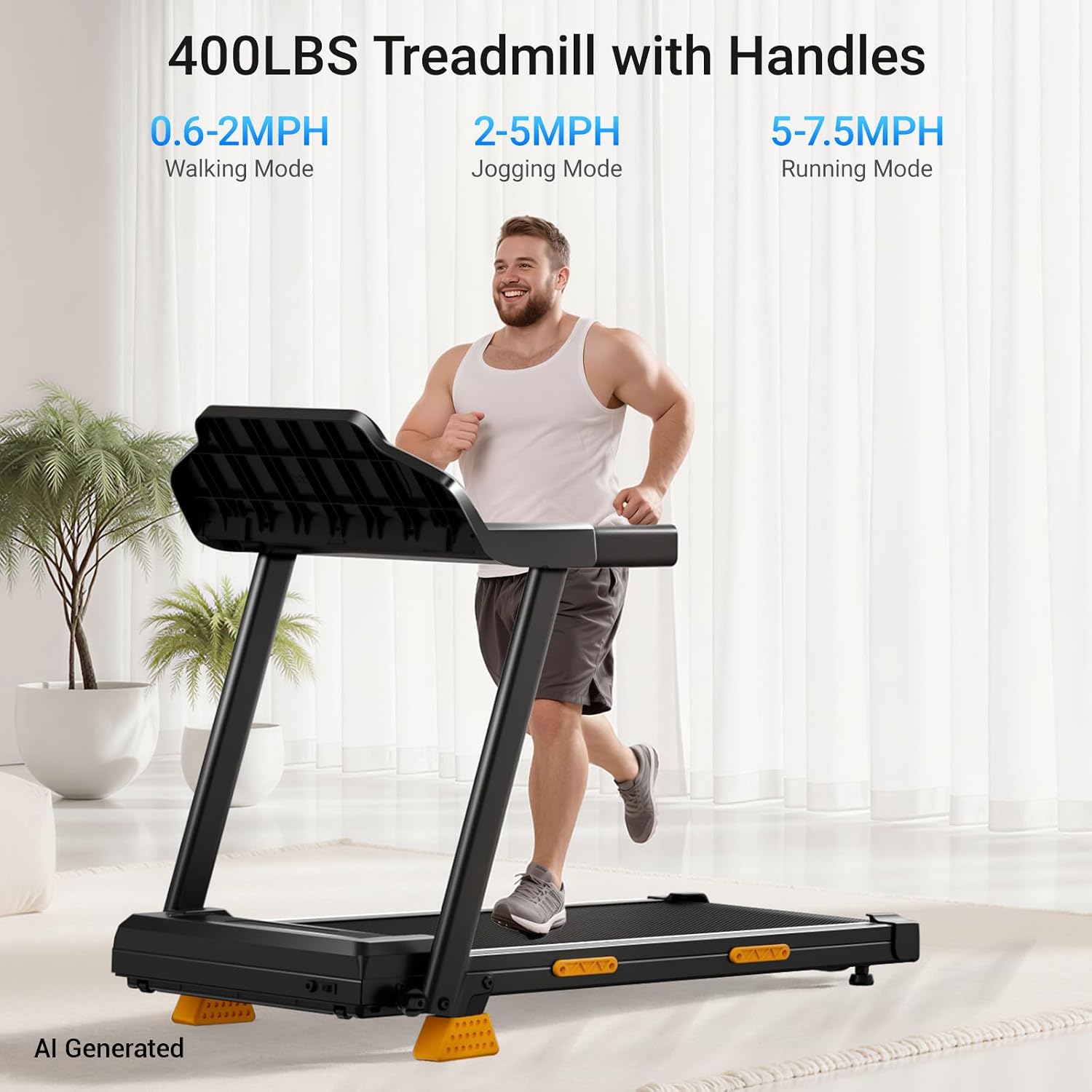 Thumbnail 2 de LONTEK Folding Treadmill, 18% Manual Incline