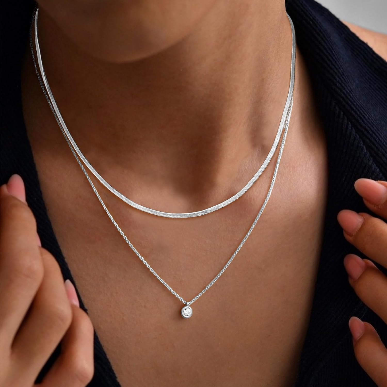 Thumbnail 2 de Esmoly Collana Serpente in Argento 925 – 2/3 mm, 16–24 pollici, per Donna
