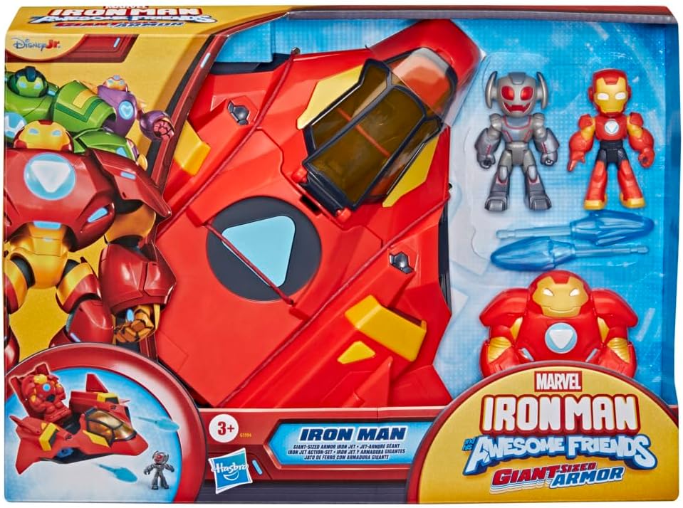 Detalle de Marvel G19945S0 Iron Man Giant-Sized Armour Iron Jet Set, 7.6 cm Figures