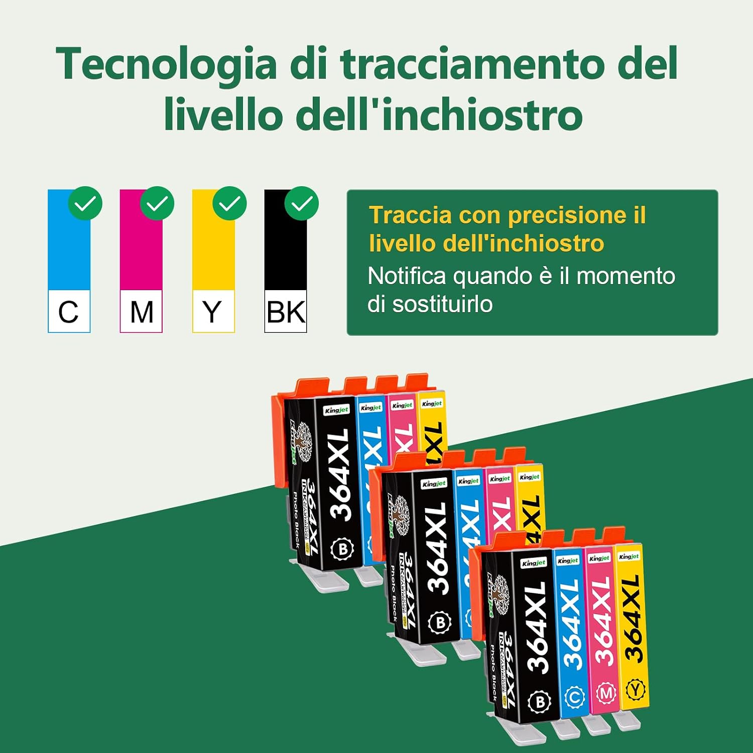 Detalle 2 de KINGJET 364XL Cartucce compatibili per HP 364XL multipack 12 pezzi 🖨