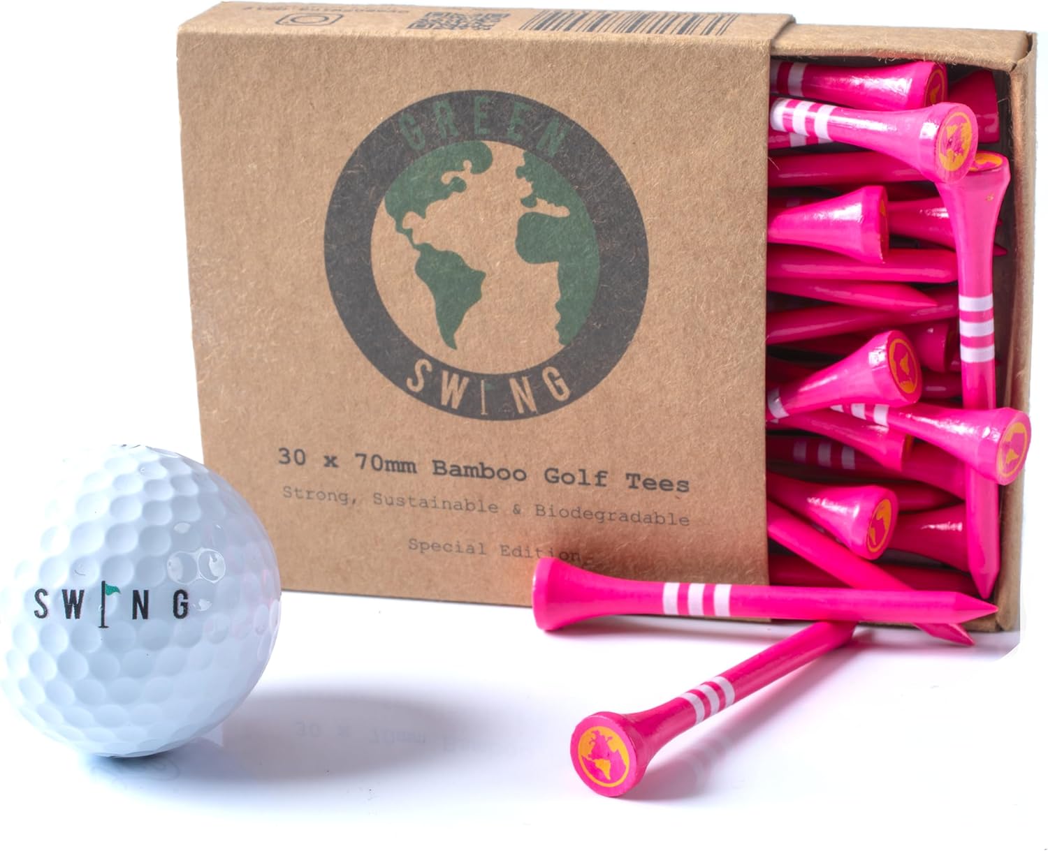 Thumbnail 3 de Green Swing Bamboo Golf Tees 70mm 30pcs
