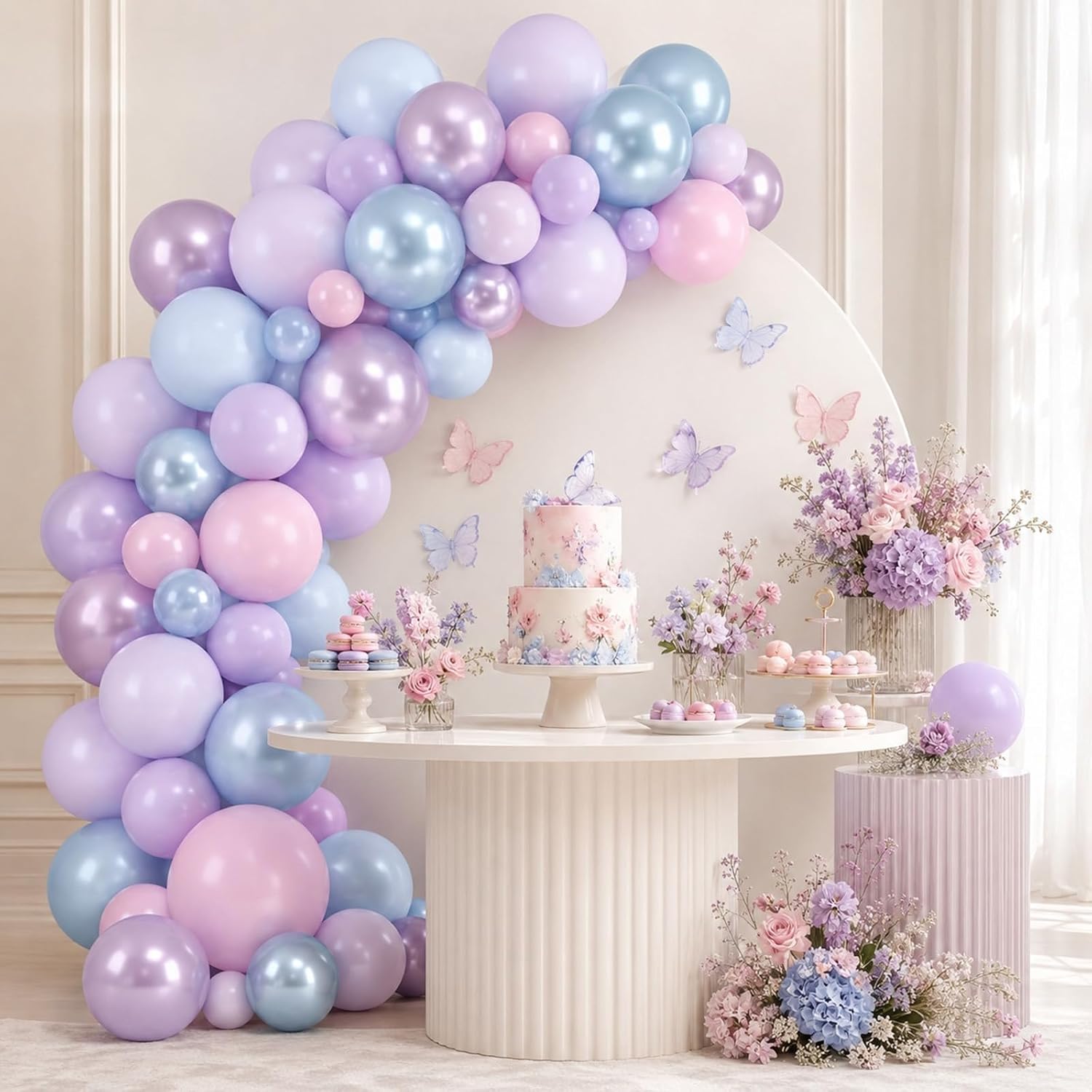 Detalle 2 de Sowide 50-Piece 12-Inch Mermaid Balloons in Pastel, Pearl, and Metallic Colors