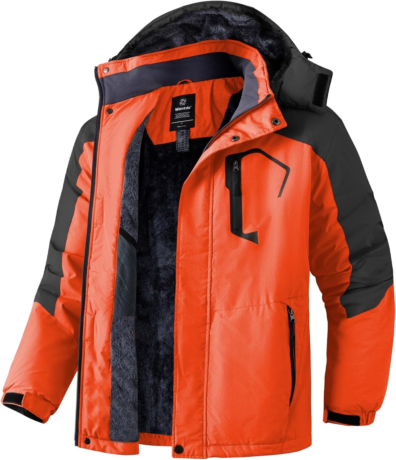 Thumbnail 6 de Wantdo Giacca da sci impermeabile e imbottita con cappuccio impermeabile per montagna e neve