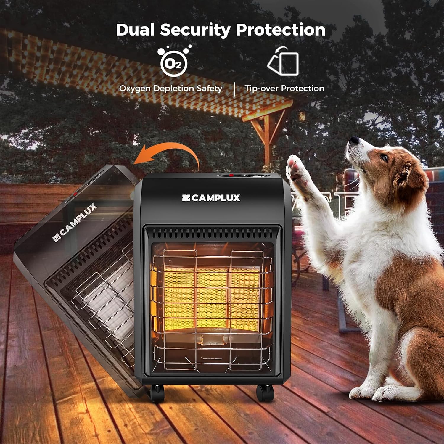 Detalle 2 de CAMPLUX CHV18B Propane Radiant Heater, 6,000–18,000 BTU, 450 sq. ft.