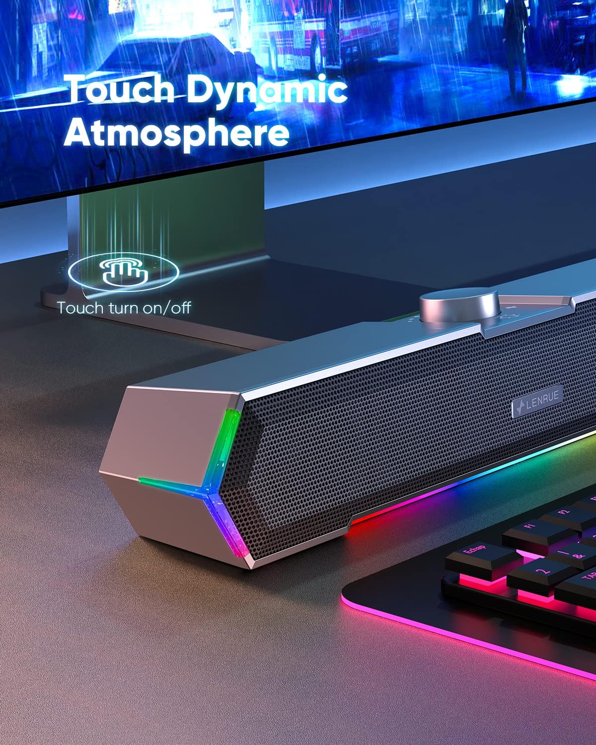 Thumbnail 2 de LENRUE G11 PC speakers with touch lights