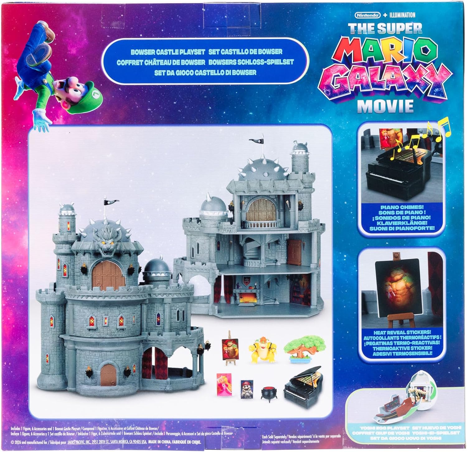 Thumbnail 6 de Super Mario Galaxy Movie Deluxe Bowser-Schloss-Spielset (30 cm) mit Bowser-Figur, Klavier und Bonsai-Baum