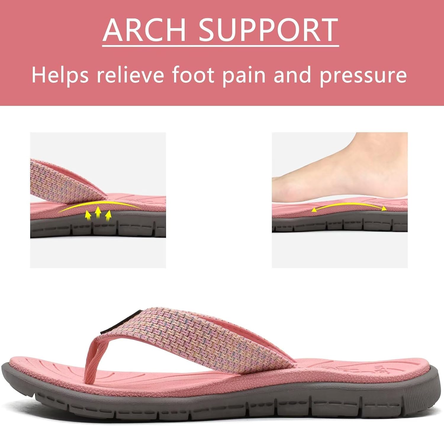 Thumbnail 2 de KuaiLu infradito da donna in morbido tessuto e pelle antiscivolo per yoga e spiaggia