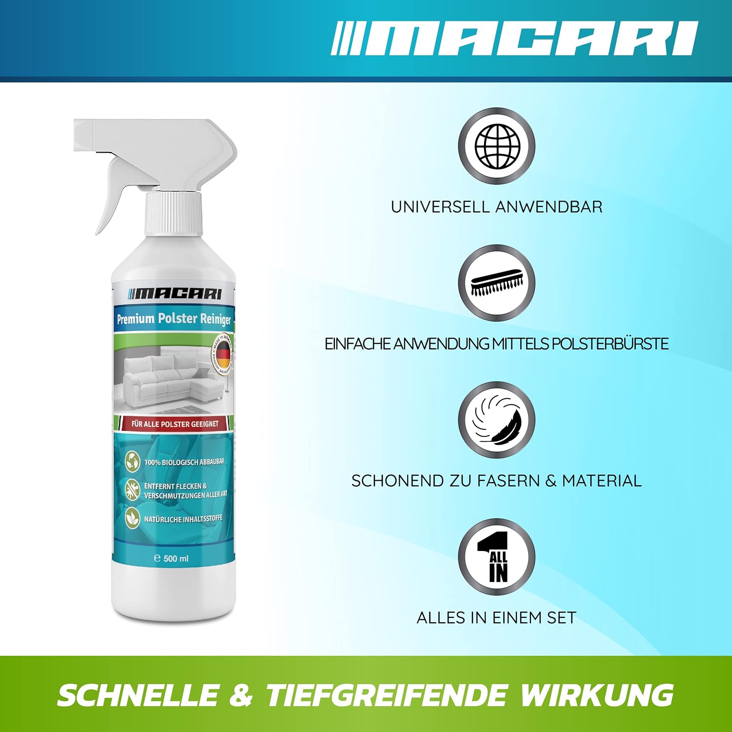 Detalle de Macari 500 ml Polsterreiniger 🧽