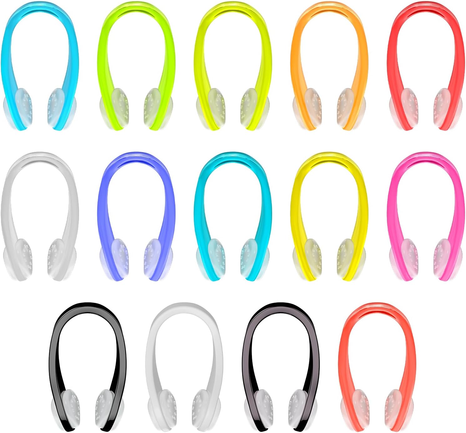 Detalle de Hurdilen nose clip Swimming Nose Clips, 14-Pack Silicone and PC, Multicolor