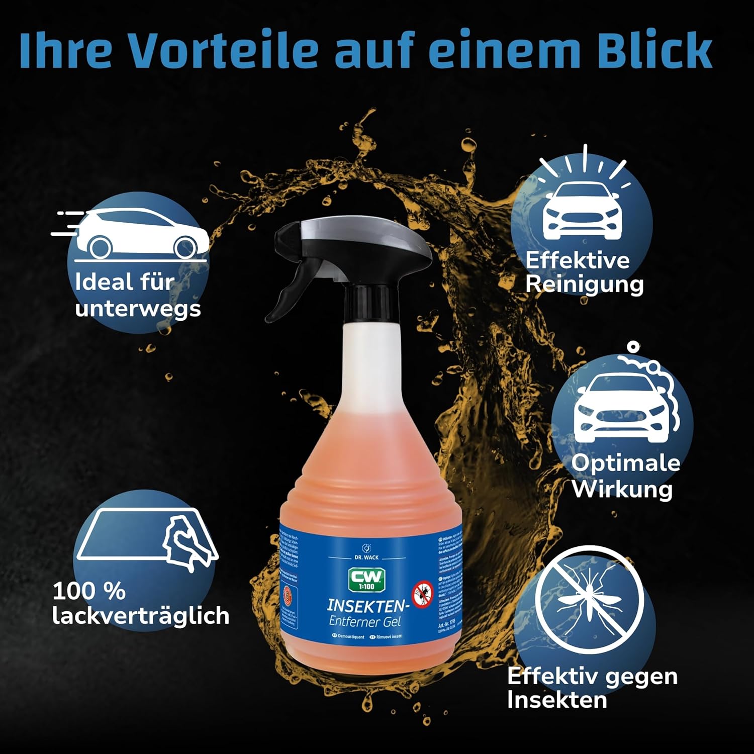 Thumbnail 3 de DR. WACK CW1:100 Insektenentferner-Gel Auto – 750 ml