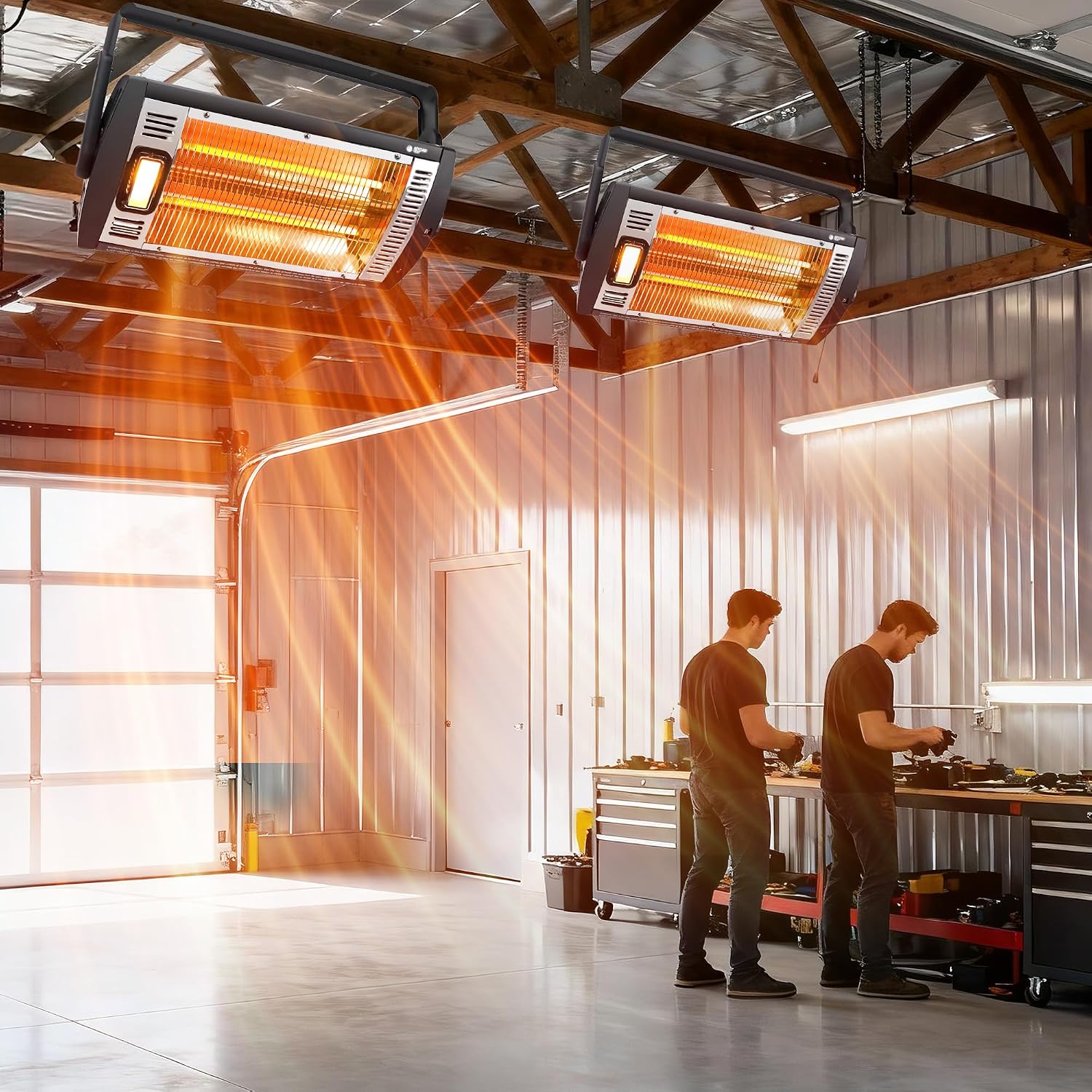 Detalle 2 de BEYOND HEAT UHQTV5M Ceiling-Mount Garage Heaters, 2-Pack, 750W/1500W