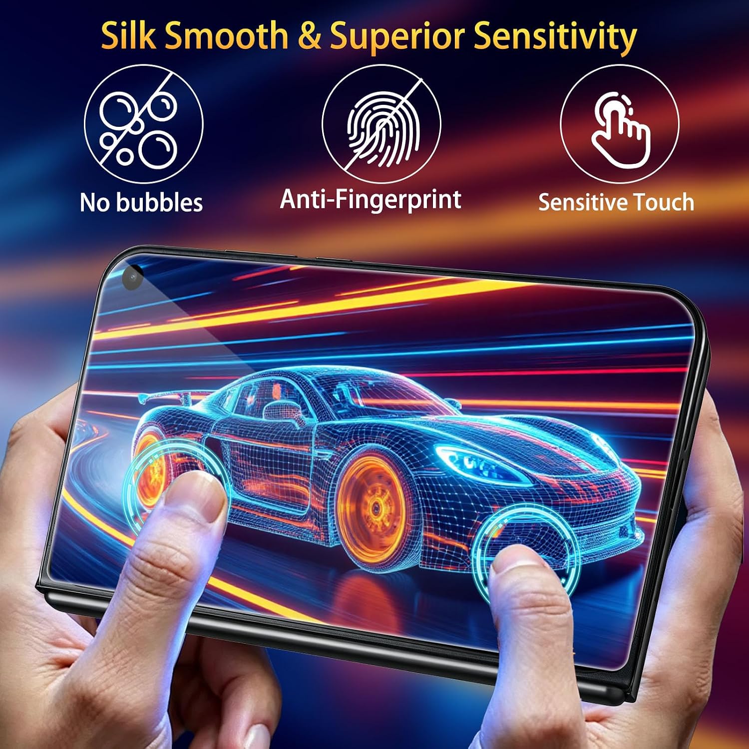 Detalle de SiHPuoy iPhone Duo Screen Protector, 9H+ Tempered Glass, Camera Lens Covers