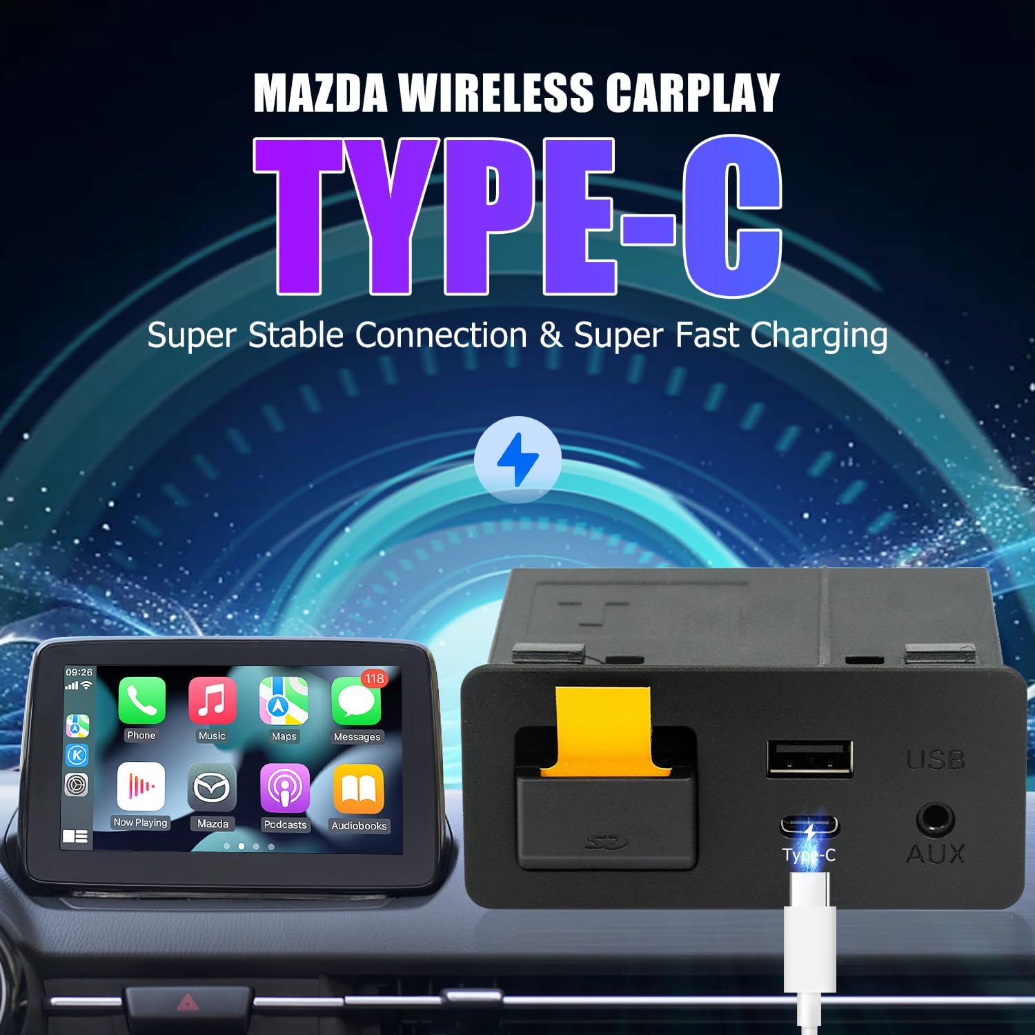 Detalle de Kit CarPlay wireless Mazda Type-C TK78