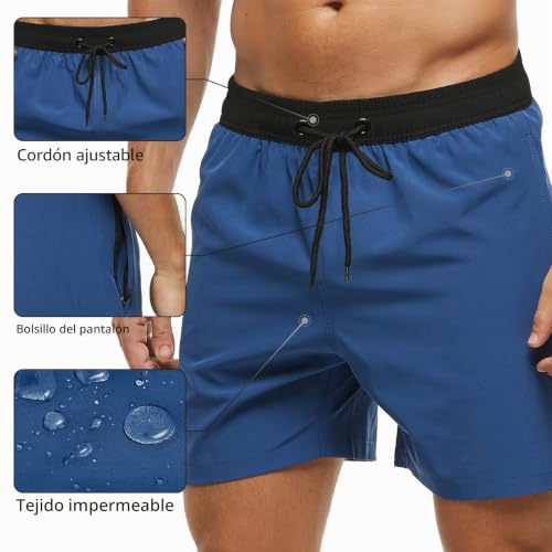 Thumbnail 3 de Aisprts Bañador Hombre con Bolsillos y Cremallera – Shorts de Playa de Secado Rápido