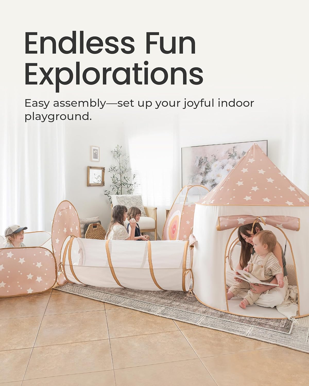 Thumbnail 1 de Tiny Land Play Tunnel and Ball Pit for Toddlers (5-Piece) – Foldable Pop-Up Indoor/Outdoor Kids Play Tent