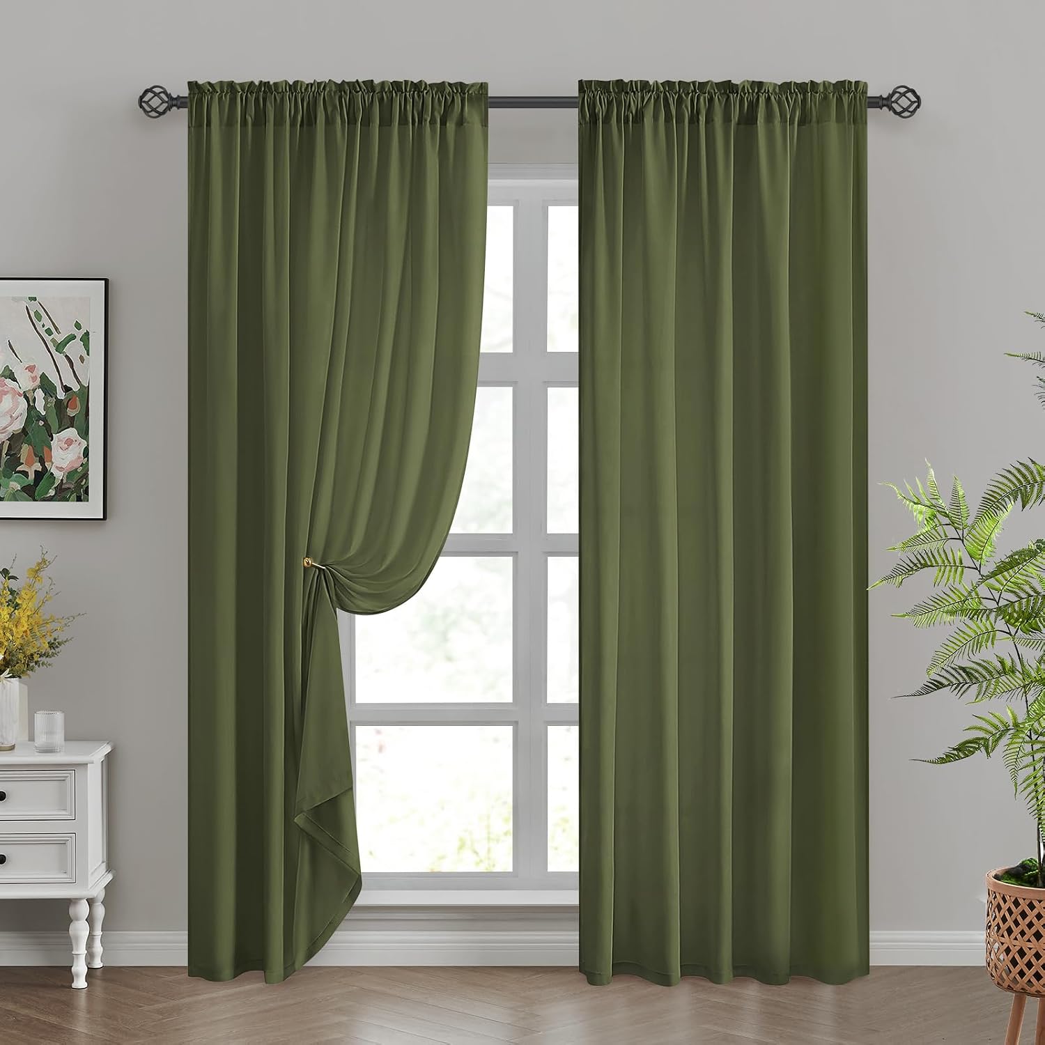 Detalle de HOMEIDEAS Privacy Sheer Curtains, 52 x 96 in