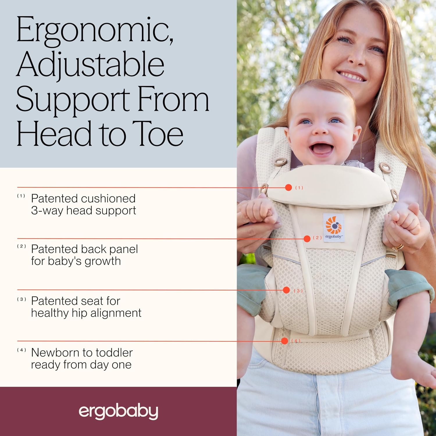 Thumbnail 2 de Ergobaby Omni Breeze Baby Carrier: Breathable, Ergonomic Comfort from Newborn to Toddler