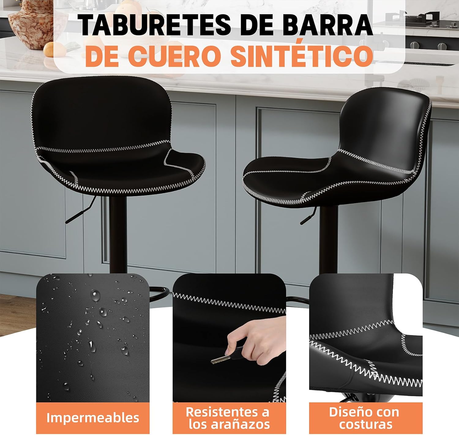 Thumbnail 4 de Youhauchair Taburetes Altos de Cocina Juego 4
