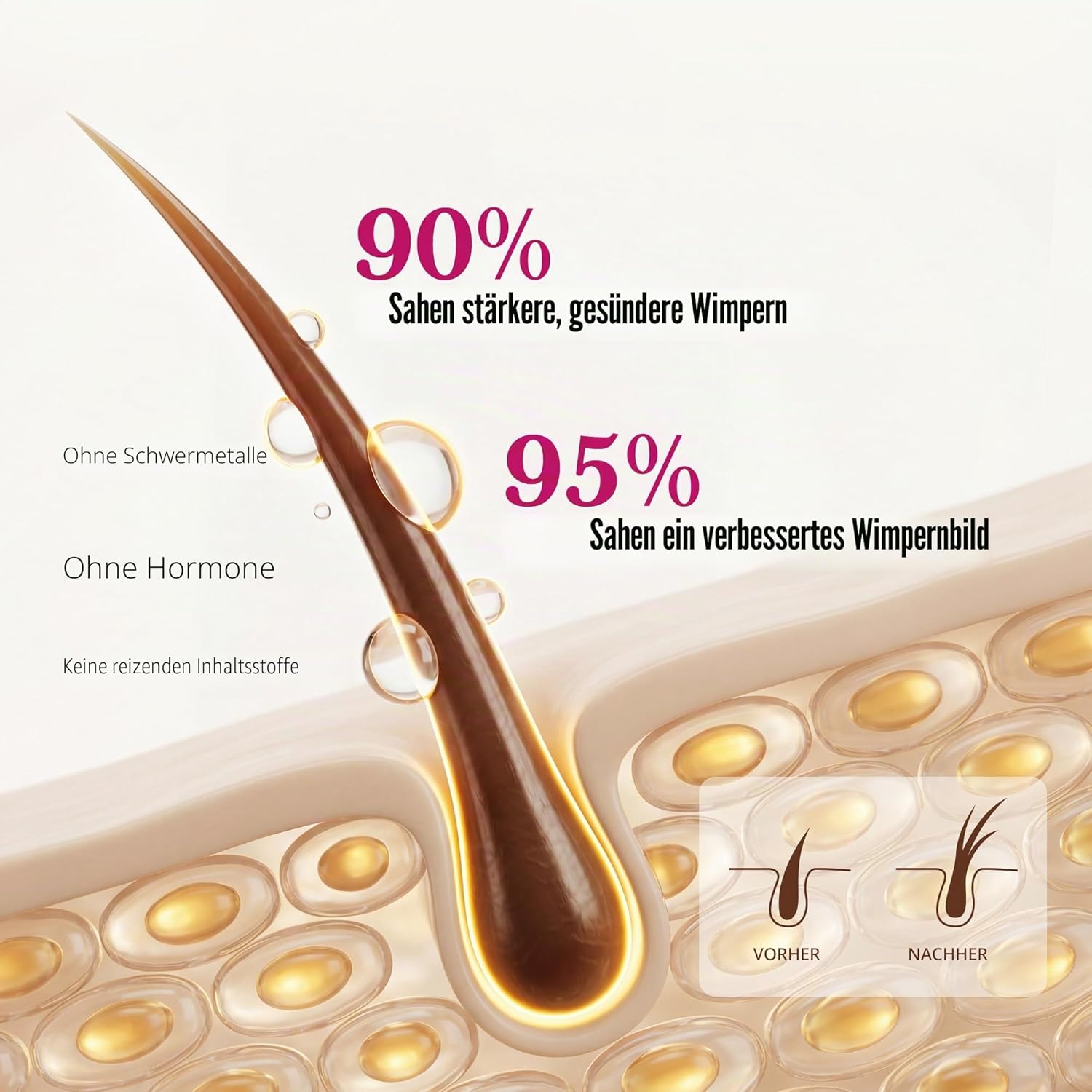 Detalle 2 de PHIENEX 2026 New Version Wimpernserum – veganes, hormonfreies Wachstum mit botanischem Peptid-Komplex