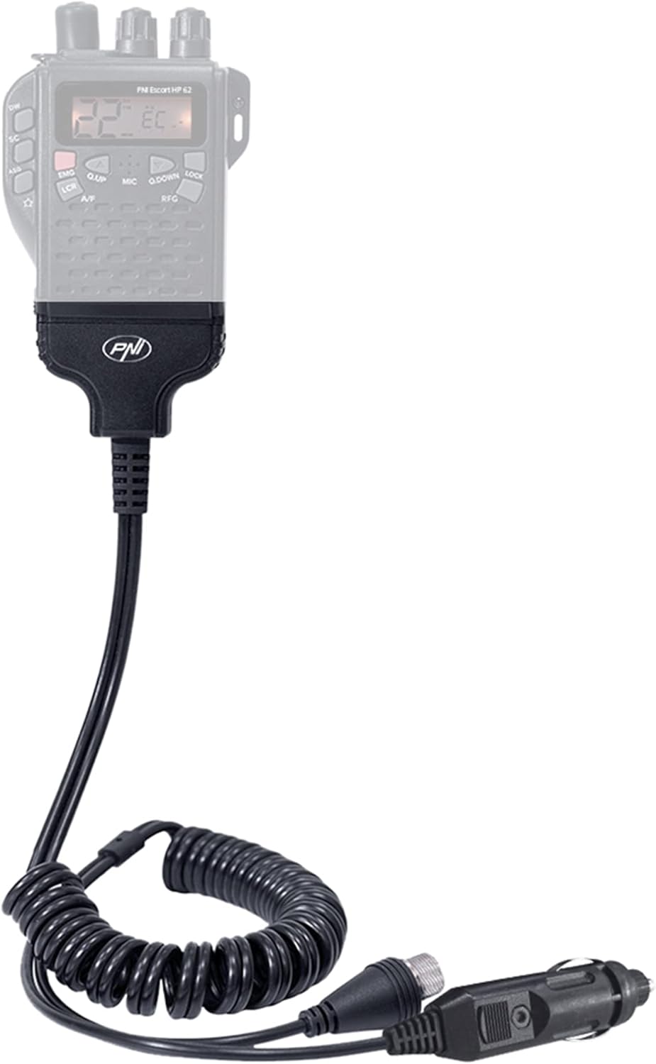 Detalle de Adaptateur d'alimentation 12 V et antenne externe pour PNI Escort HP 62 — compatibilité et usage