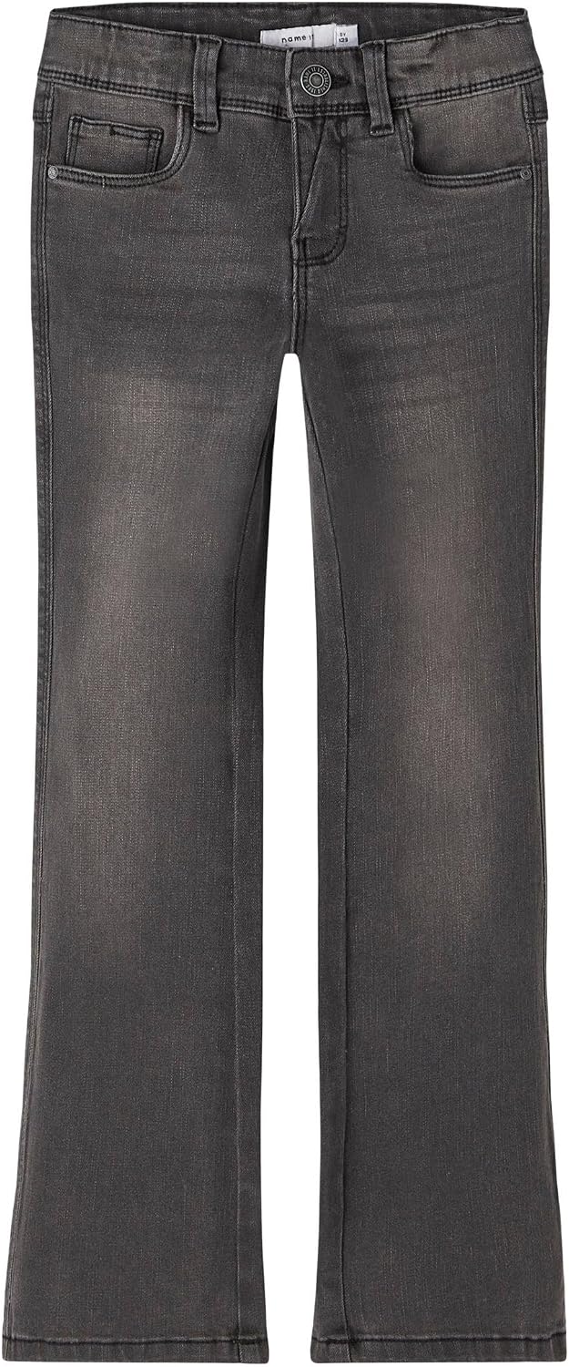 Detalle de NAME IT Girl Jeans Bootcut für Kinder – mit verstellbarem Bund und Reißverschluss