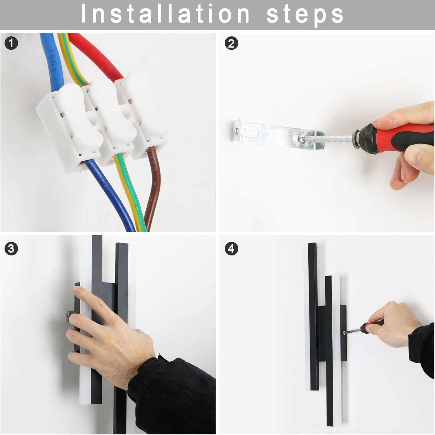 Detalle de Riserva LED-Wandleuchte Wandleuchte innen modern 16W 1.800 lm, 40 cm, warmweiß 3000K – schwarz