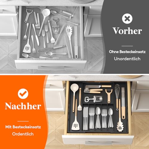 Thumbnail 7 de Lifewit Besteckkasten für Schubladen – zweiseitig verstellbar aus Kunststoff