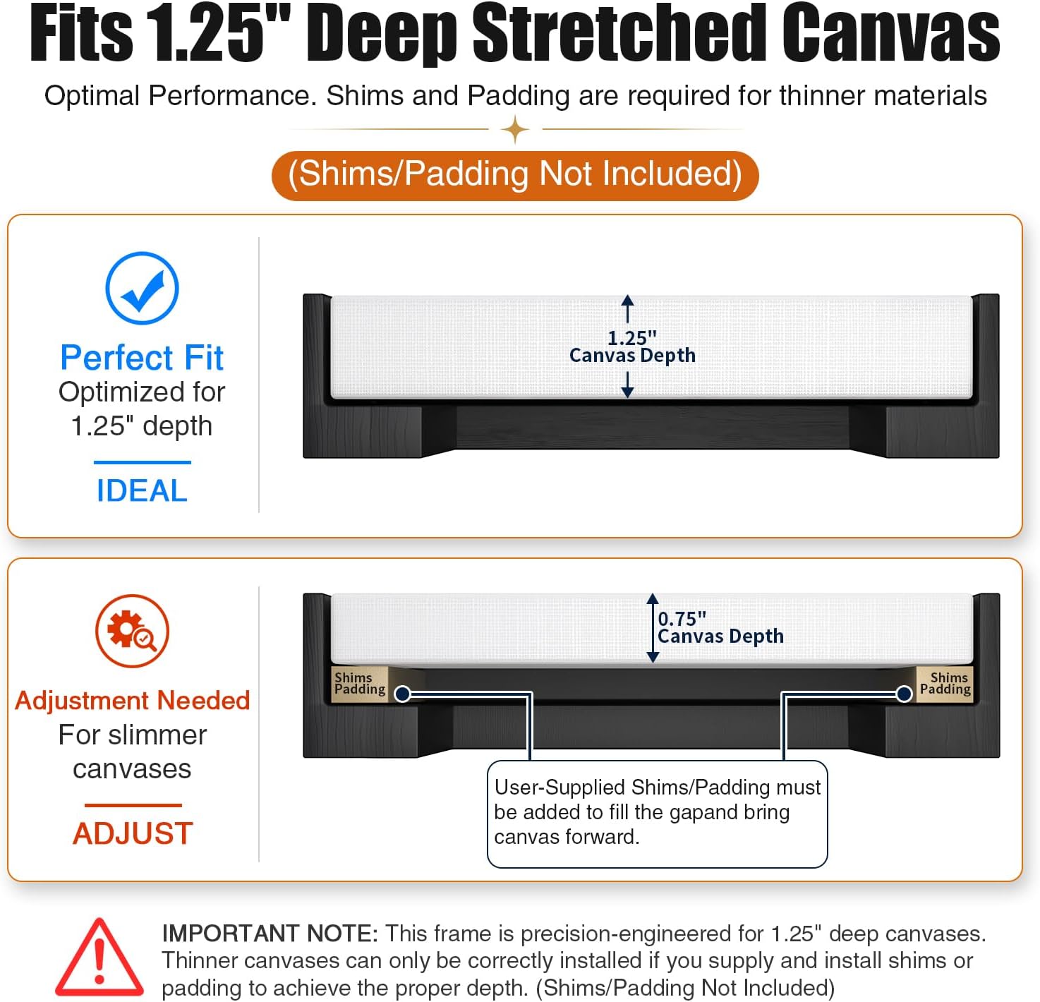 Detalle 2 de Texas Art TA.WK01-4-1414 14x14 Canvas Floater Frame, White, 1.25-Inch Deep