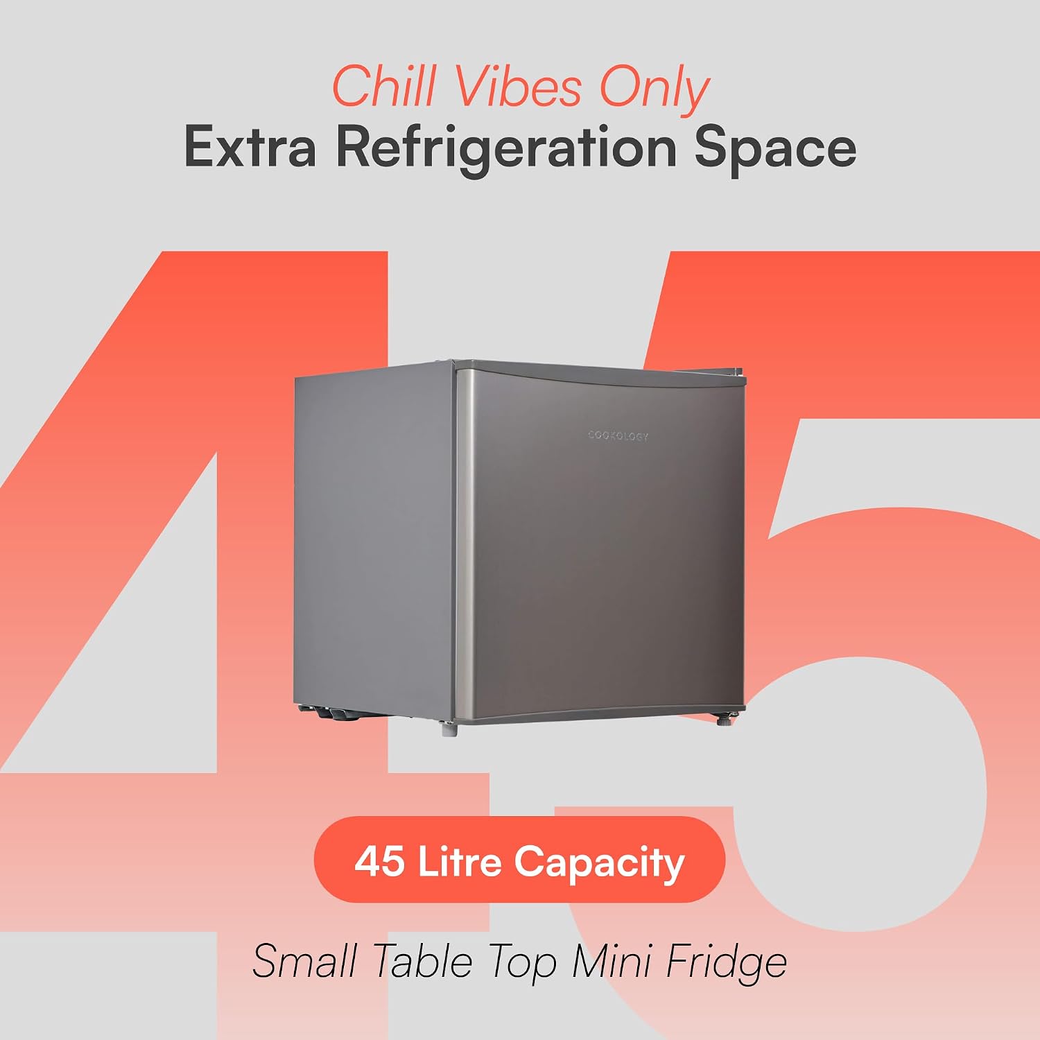 Thumbnail 1 de Cookology 45L Tabletop Mini Fridge with Chiller Box - Stainless Steel