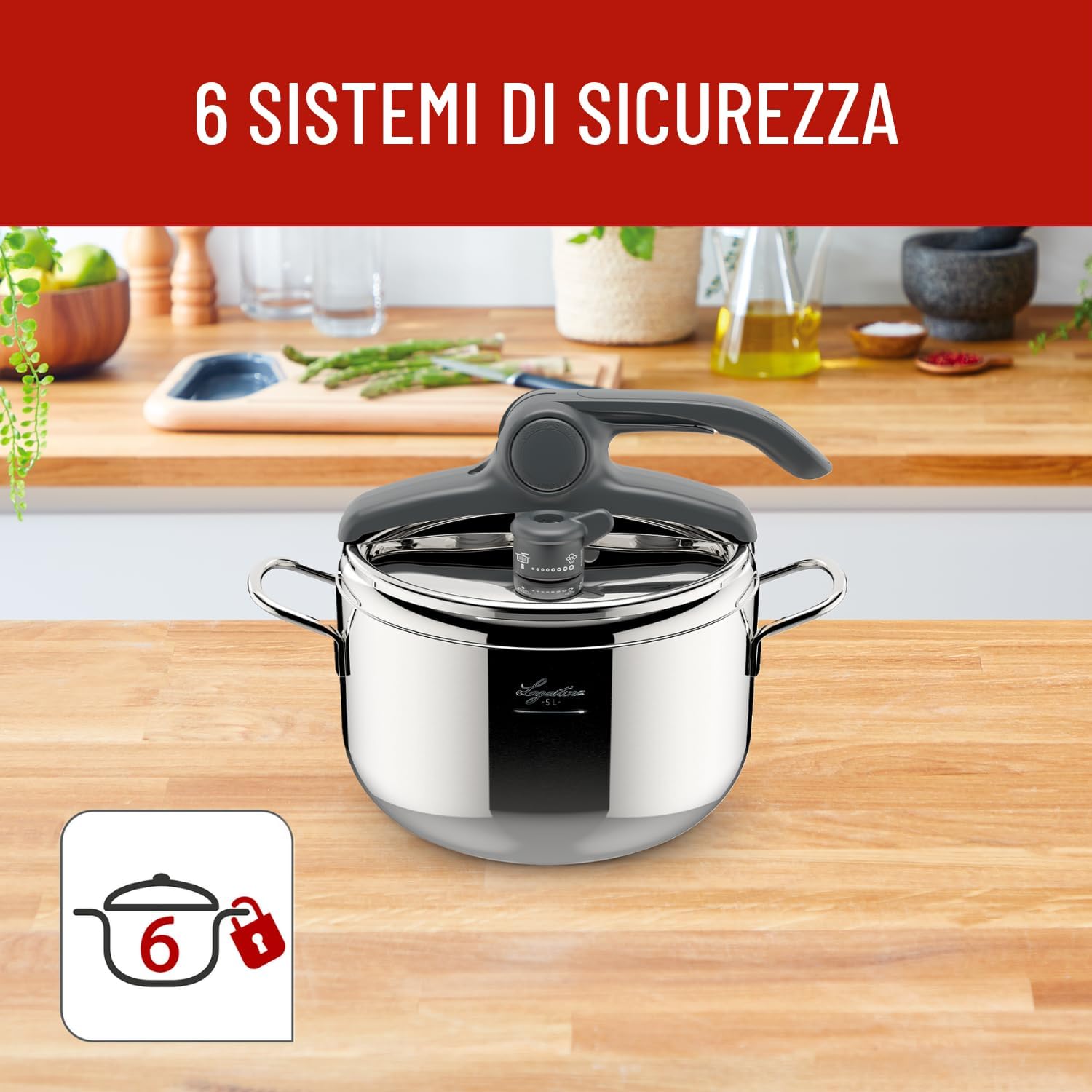 Thumbnail 6 de Lagostina Irradial Control Pentola a Pressione 5 L