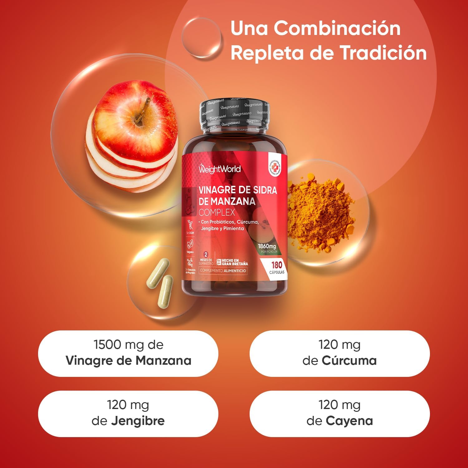 Thumbnail 1 de Vinagre de Sidra de Manzana 1860 mg - Salud Digestiva 🍎