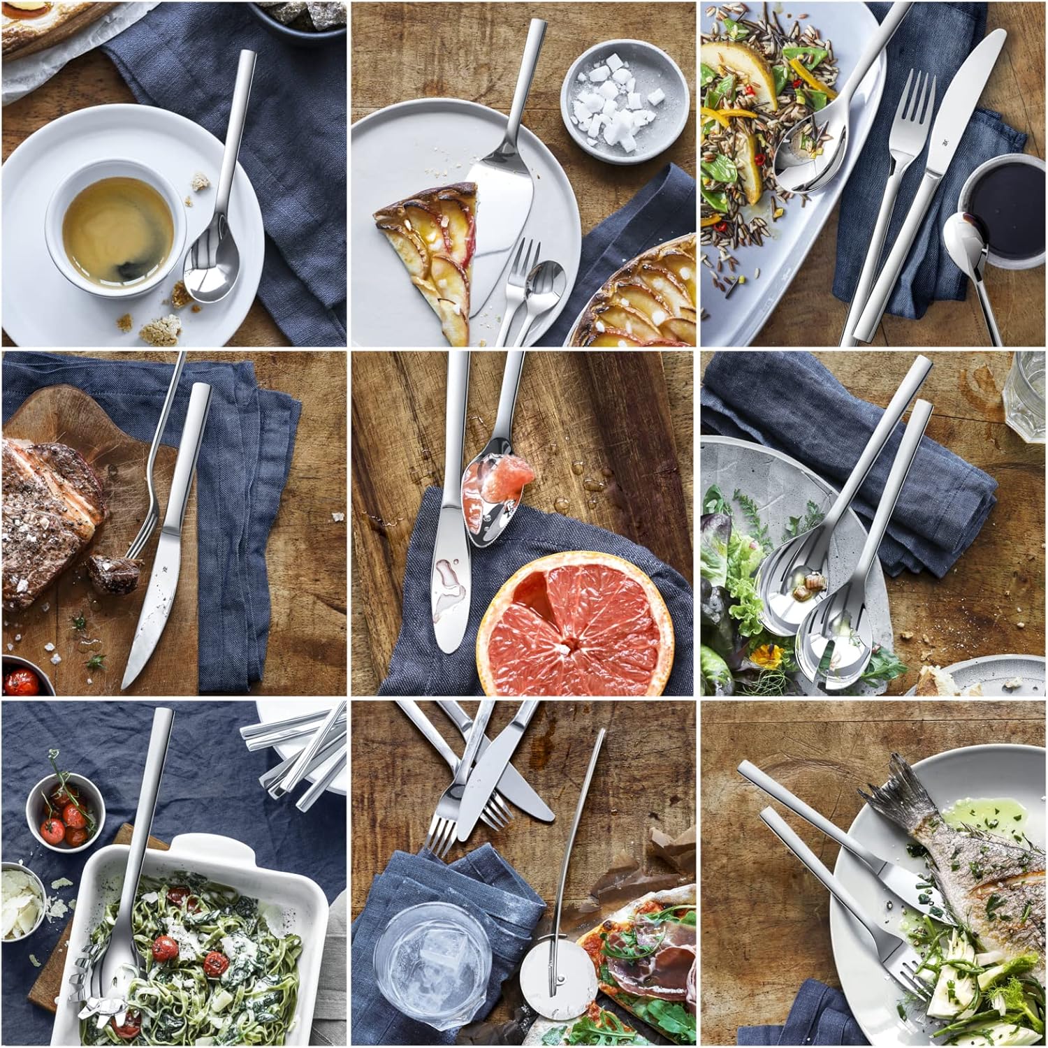 Detalle de WMF Nuova Nudellöffel 30 cm – Spaghettilöffel & Nudelkelle aus Cromargan Edelstahl, spülmaschinengeeignet