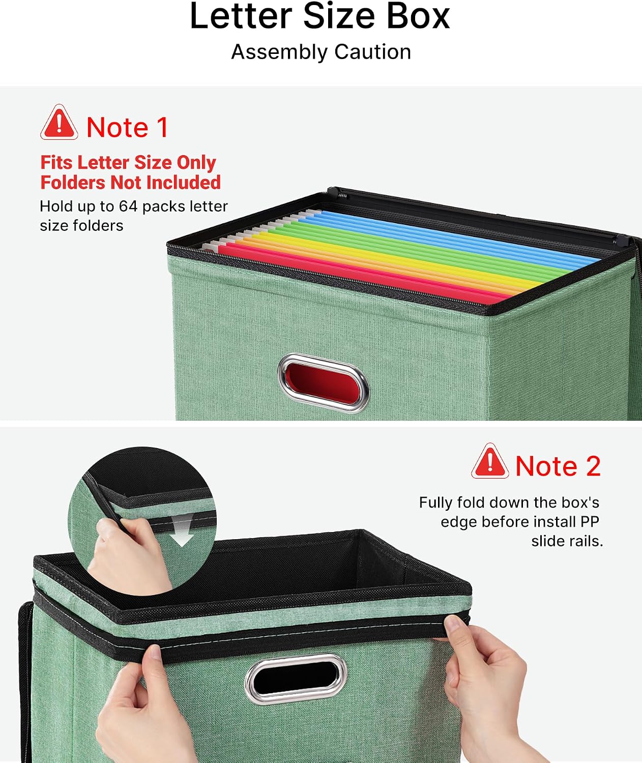 Thumbnail 4 de Oterri File Organizer Boxes with Lids, Letter-Size Box with 3 Mesh Pockets
