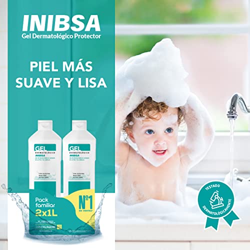 Thumbnail 2 de INIBSA Gel de baño dermatológico (pack 2 x 1 L) para cuidado de piel y cabello