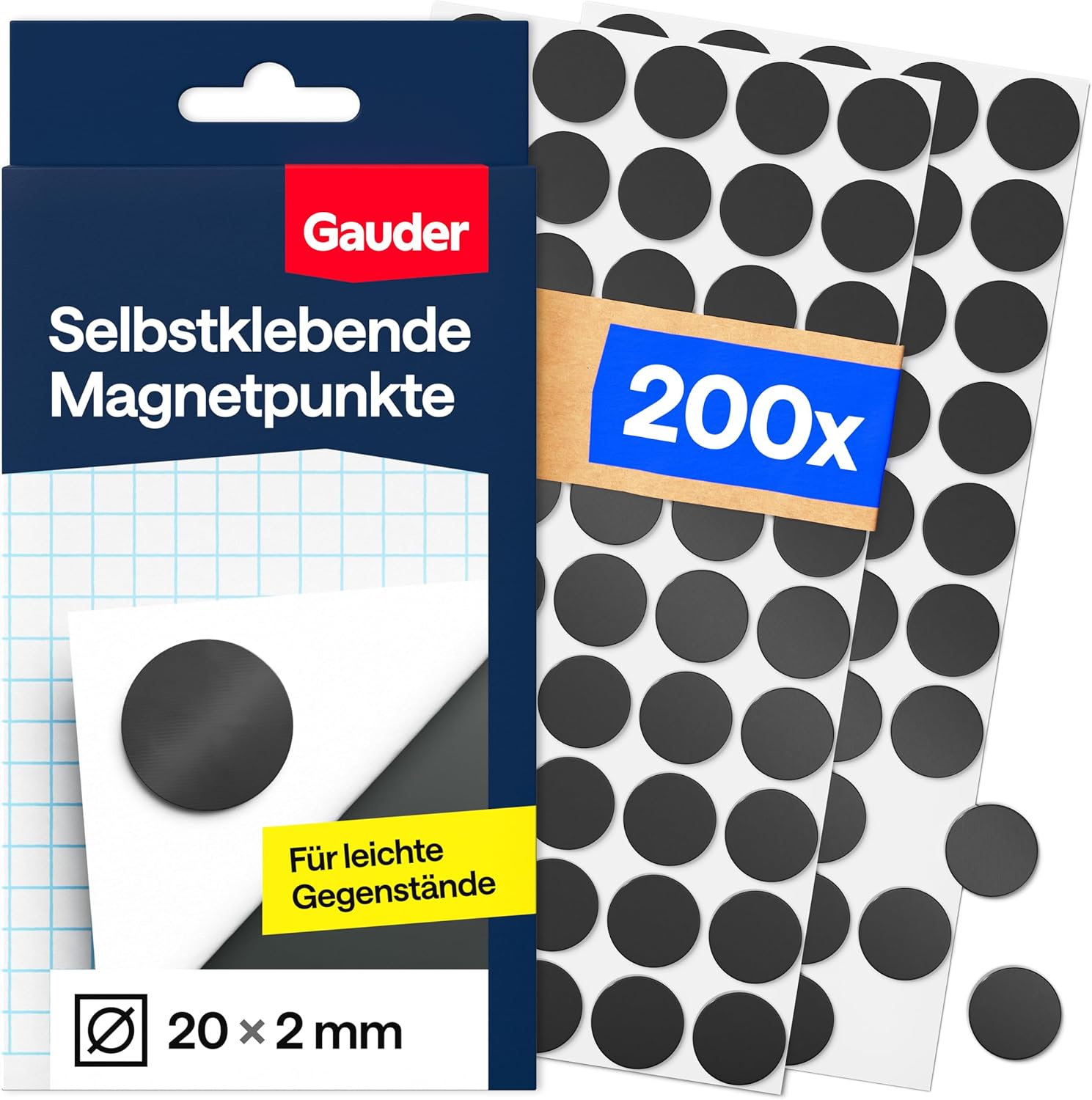Thumbnail 6 de GAUDER Magnetpunkte selbstklebend stark – Runde Magnetplättchen 20 x 2 mm, 100 Stück