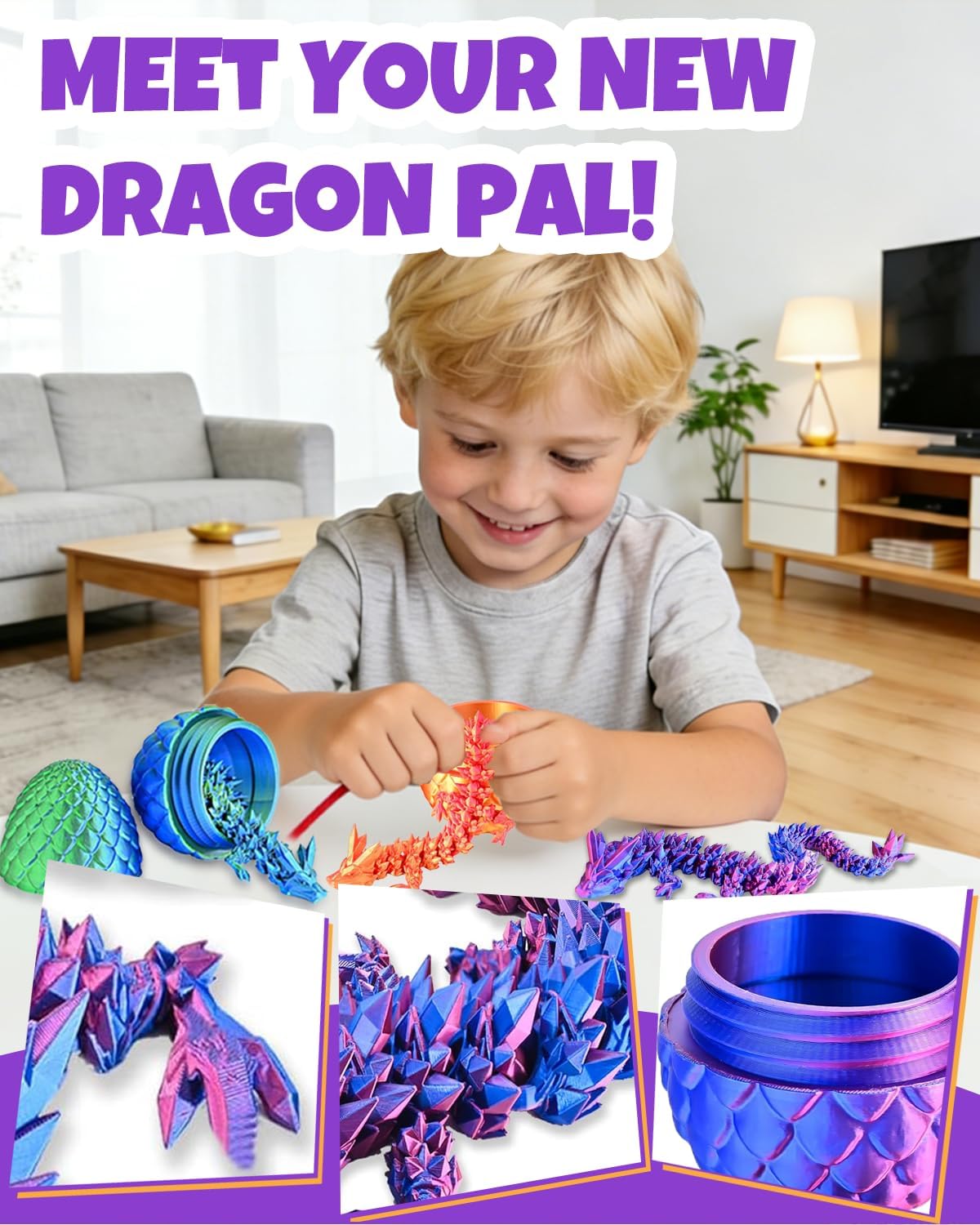 Thumbnail 3 de 3D printed dragon eggs 3.5 in IVRMTAL