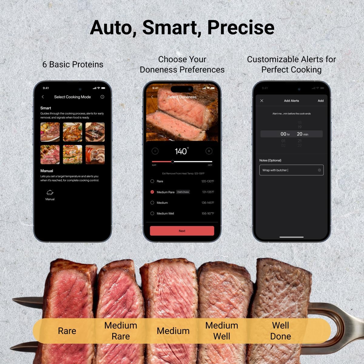Detalle 2 de Typhur YS-WT10 Sync Gold Gen2 Wireless Meat Thermometer, 6 Sensors & LCD
