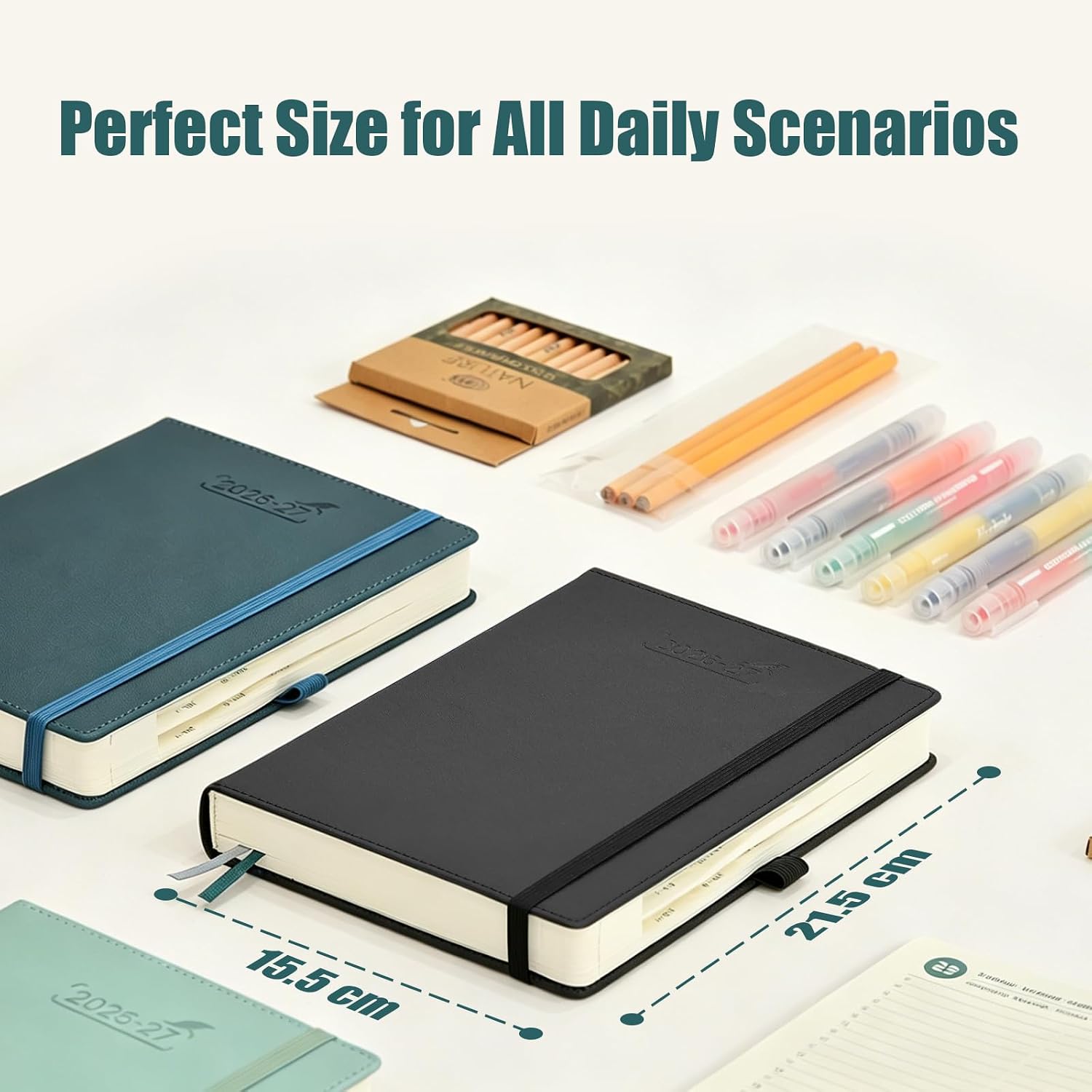 Detalle 2 de BEZEND A5 Academic Diary 2026-2027: Page A Day, 30-Minute Intervals