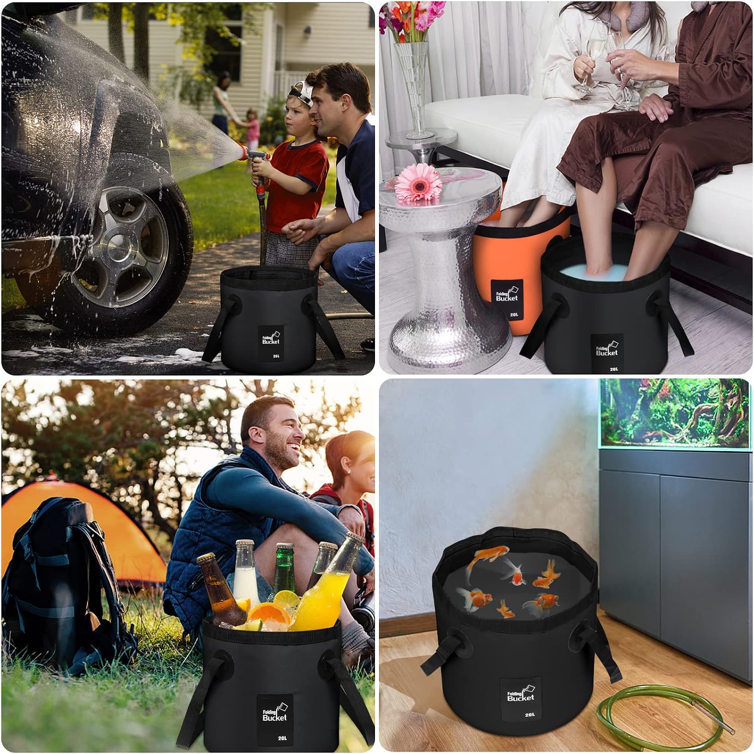 Thumbnail 6 de Folding Bucket 20L – Foldable Camping Storage Container, Portable and Durable