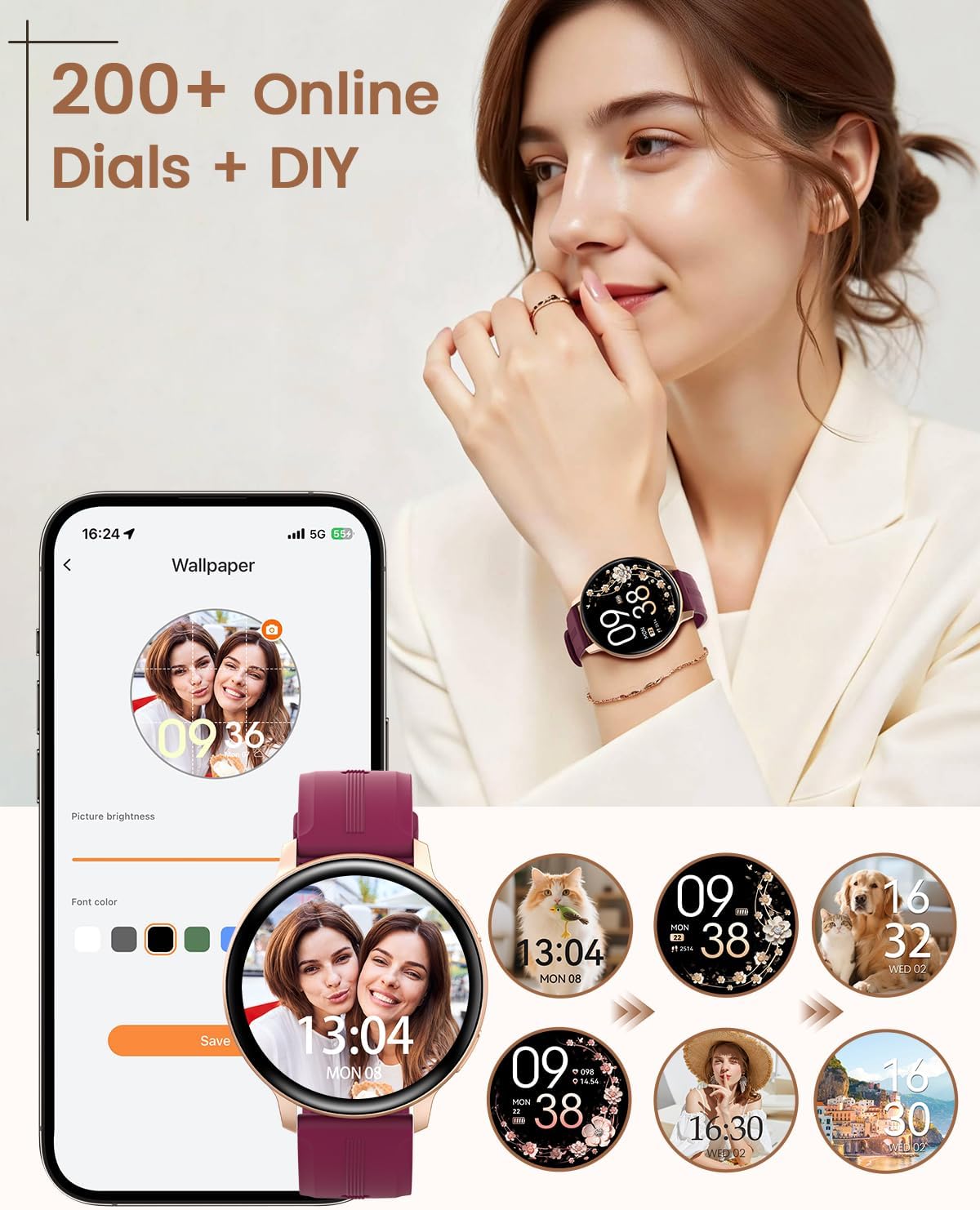 Thumbnail 5 de Montre Connectée Femme Oliimptek 1.39" – Suivi santé, appels Bluetooth et 120+ sports