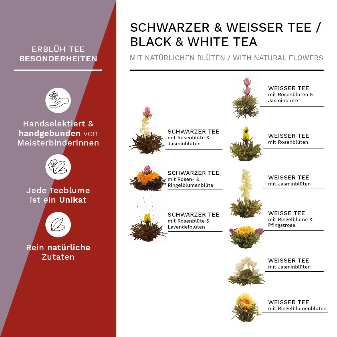 Detalle de Creano Teeblumen Geschenkset 12er 🫖