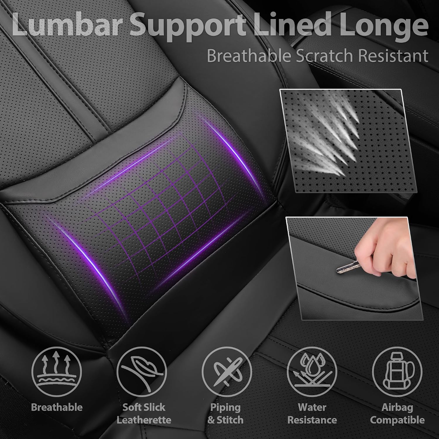 Thumbnail 4 de CAR PASS Nappa Leather Seat Covers 2 Seats