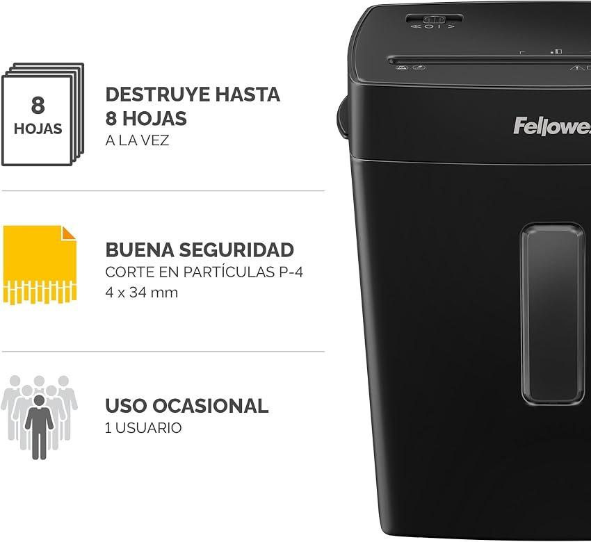 Detalle 2 de Fellowes FS-8C Trituradora de papel P4, 15 L 📄