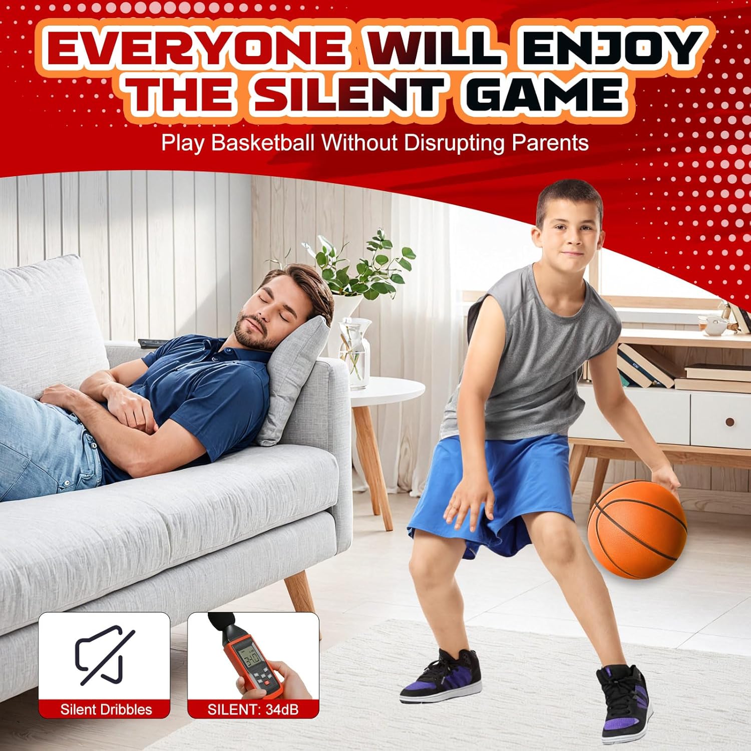 Thumbnail 1 de ALDWDY Silent Basketball Size 7 29.5