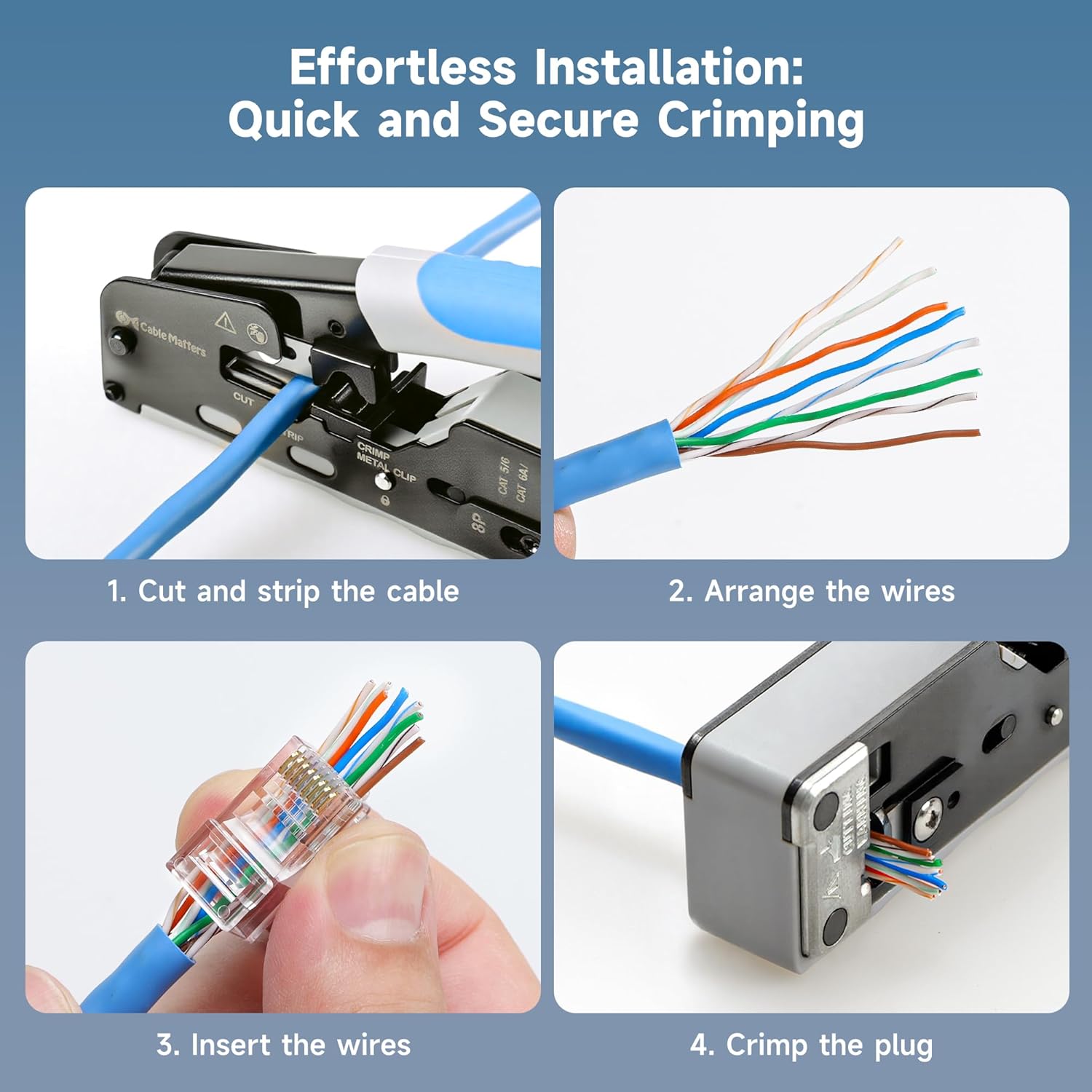 Detalle 1 de Cable Matters Cat 6 RJ45 connectors 100-pack