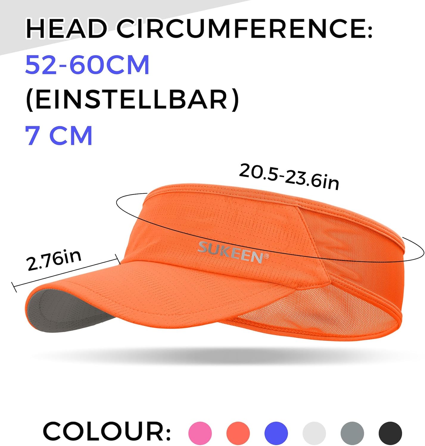 Thumbnail 1 de Sukeen Sun Visor Hat (UPF 50+ UV) – running, golf and sports cap with cooling elastic visor