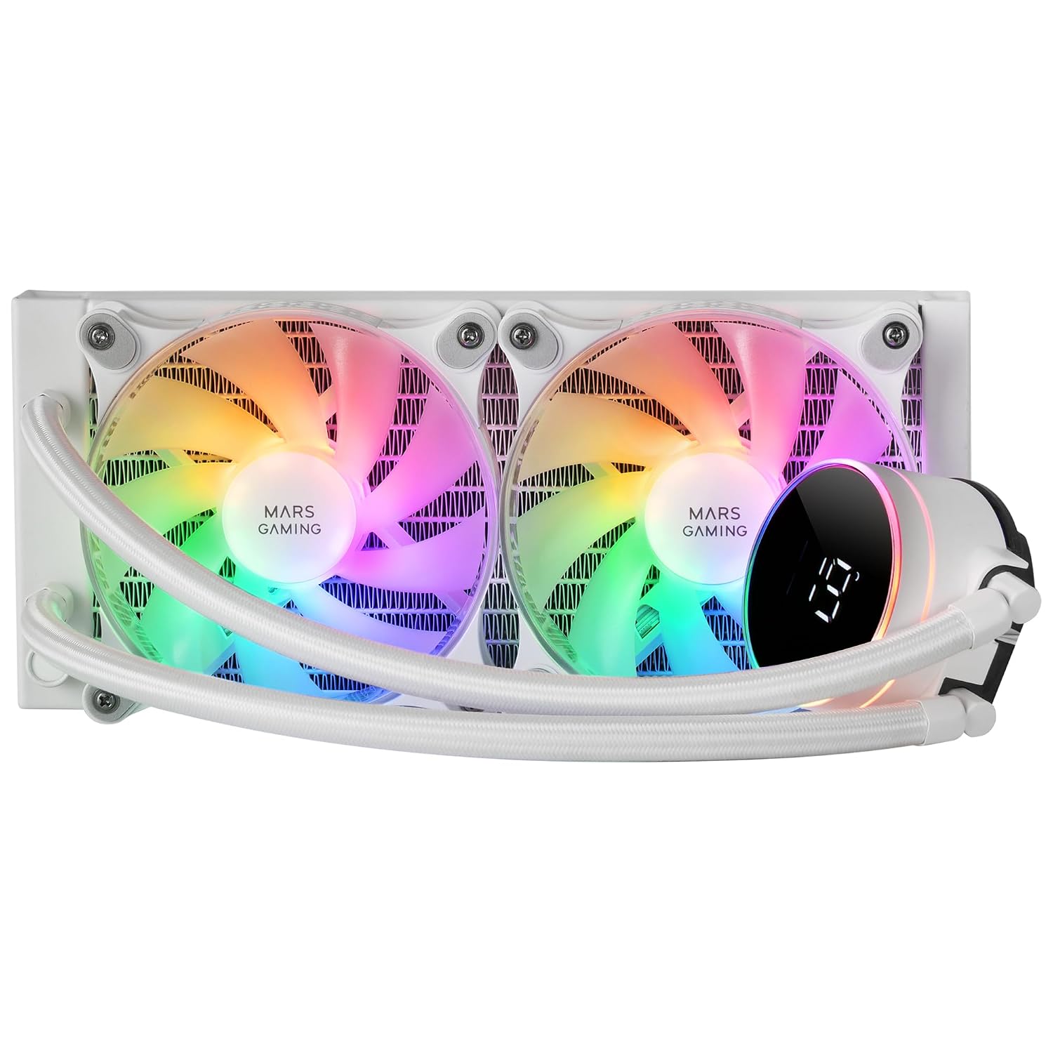 Detalle 2 de Mars Gaming ML-LCD240 MLLCD240W – chłodzenie AIO 500 W, LCD ARGB, 2 × 120 mm