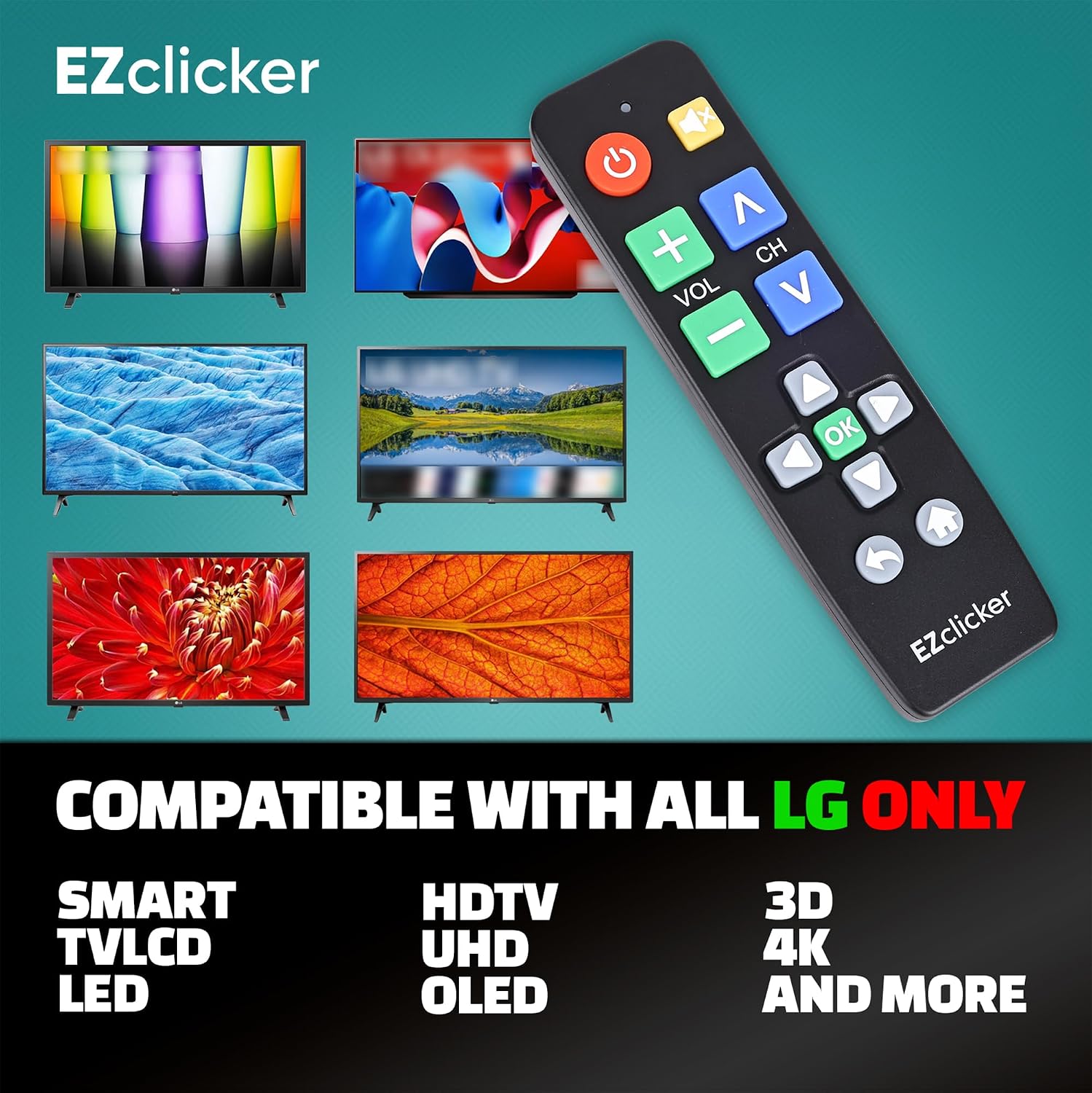 Detalle de LG Replacement TV Remote with Big Button Design for LG TVs
