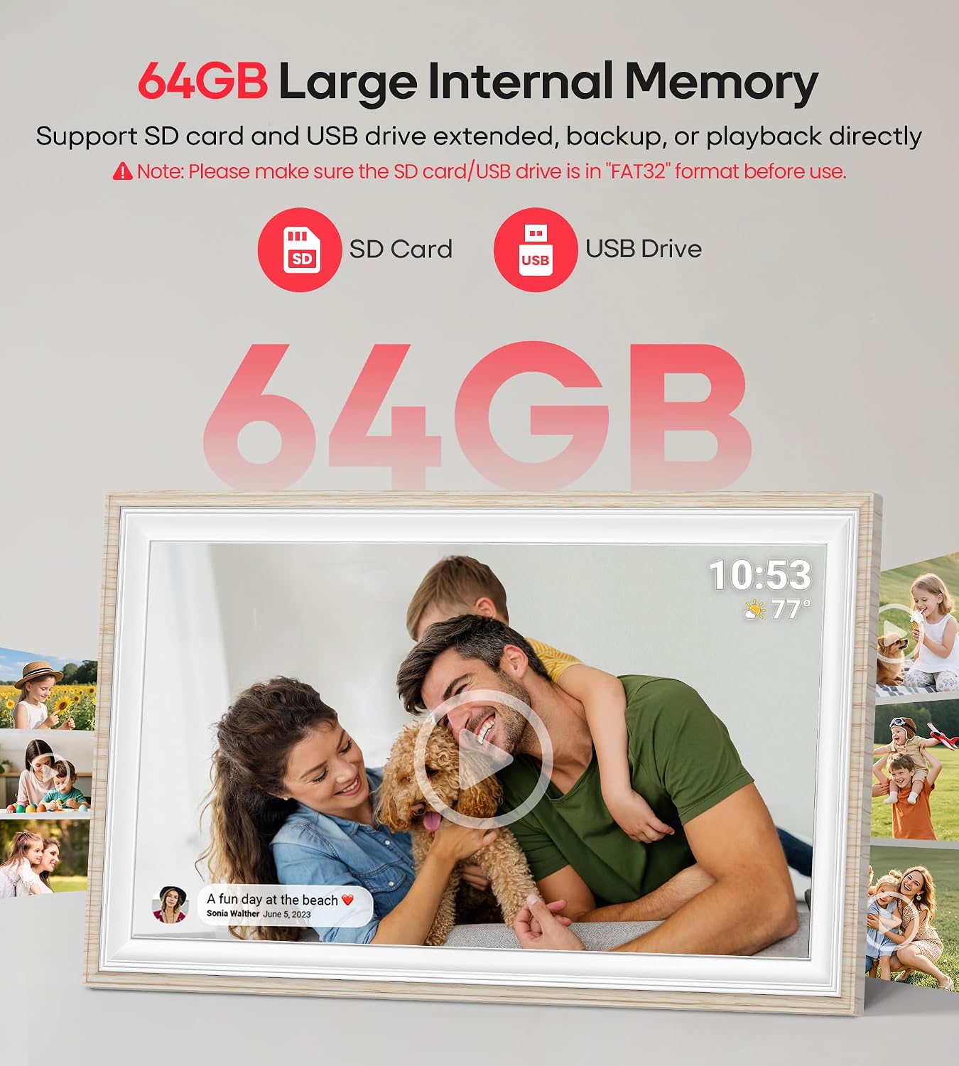 Detalle de Frameo Digital Picture Frame 64GB