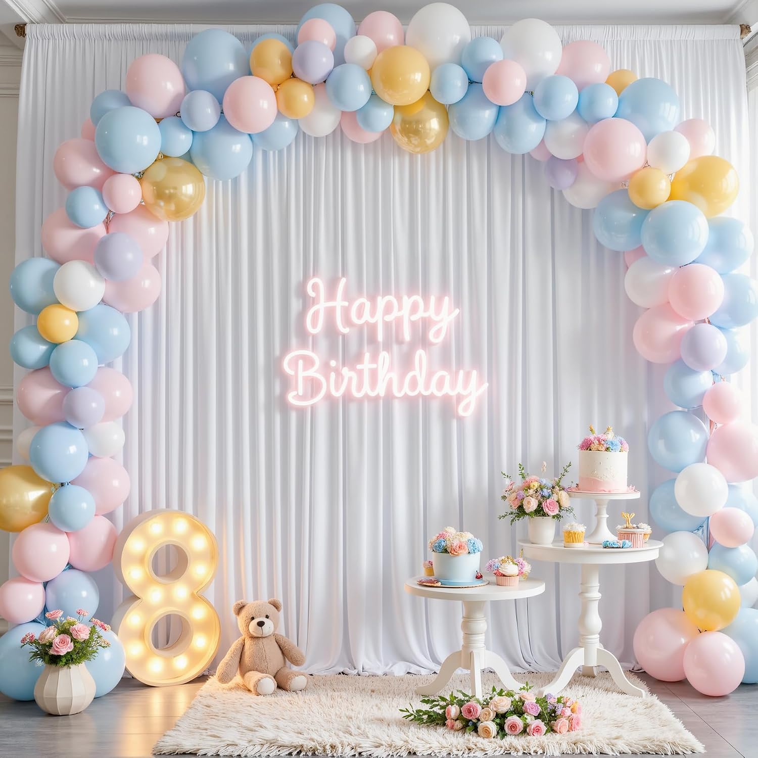 Detalle de White Backdrop Curtains, 5 x 10 ft Panels